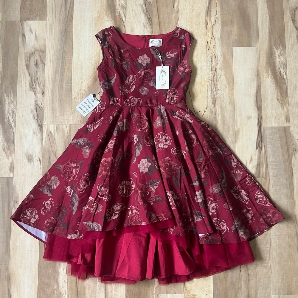 Mia Joy Dress Girls 10 New NWT Red Floral Malaya Joyfolie Crinoline Party Event